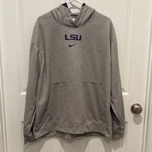 Like New….Nike Heather Gray Men's Hoodie with LSU Logo